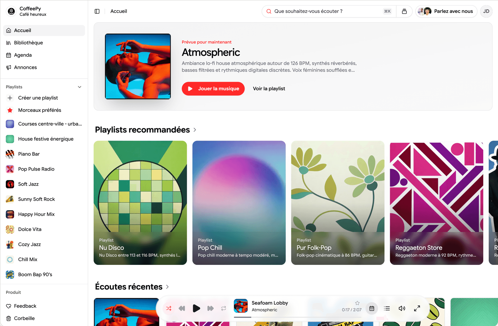 Playlists personnalisées